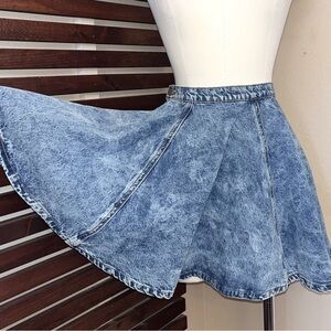NWT Blue Denim High Waist Short Full Mini Circle Skirt S - Retail Price 55.00
